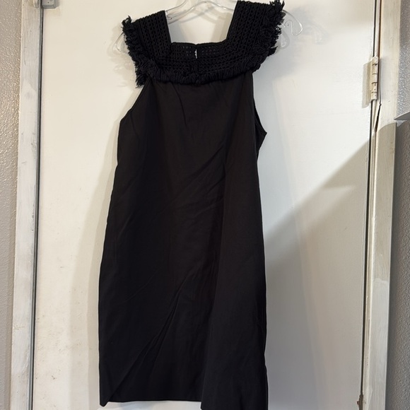 Madewell Womens Black Sundream Crochet Fringe Shift Night Out Dress 4 Boho - Picture 8 of 10